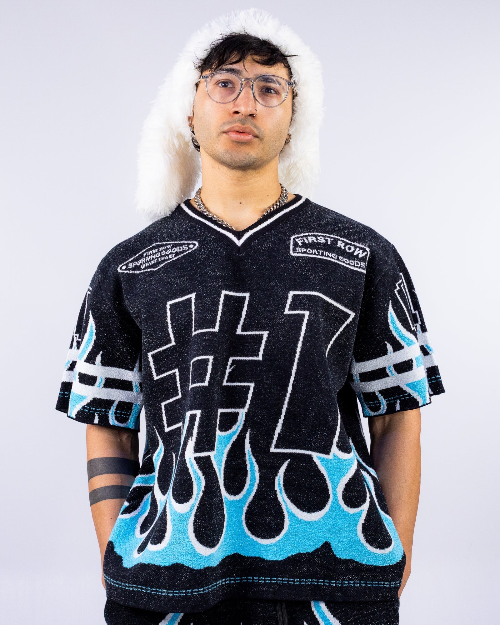 Flame Varsity Men's Blue Knit Tee
