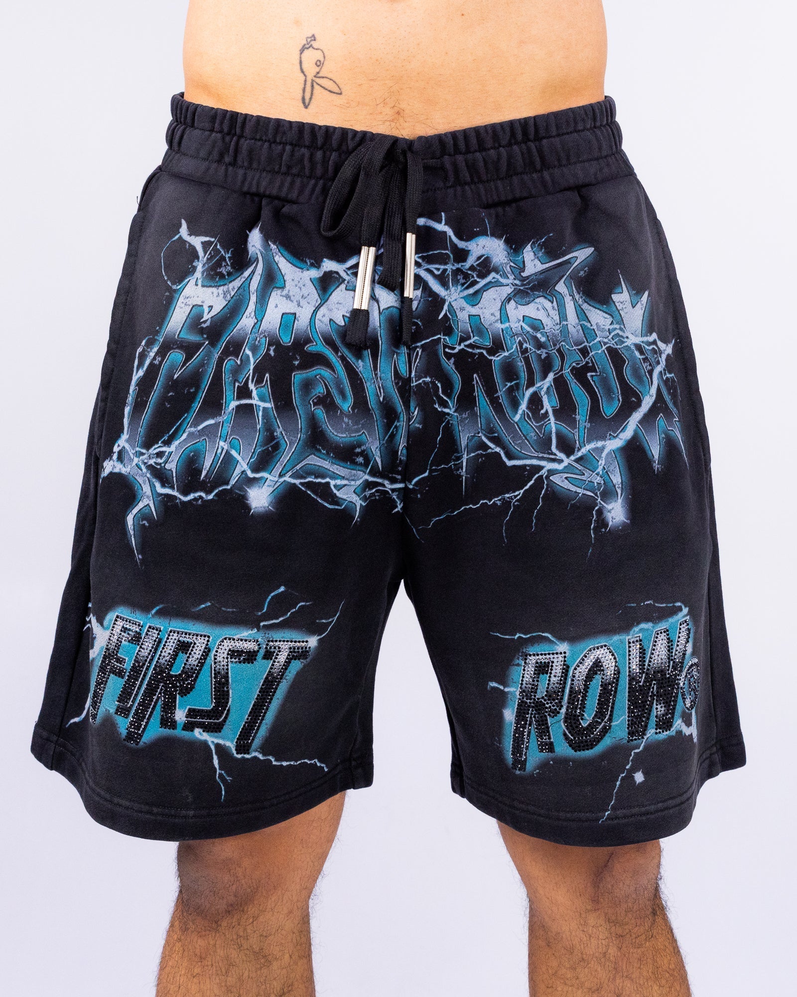 Earth First Men's Black Graphic Shorts