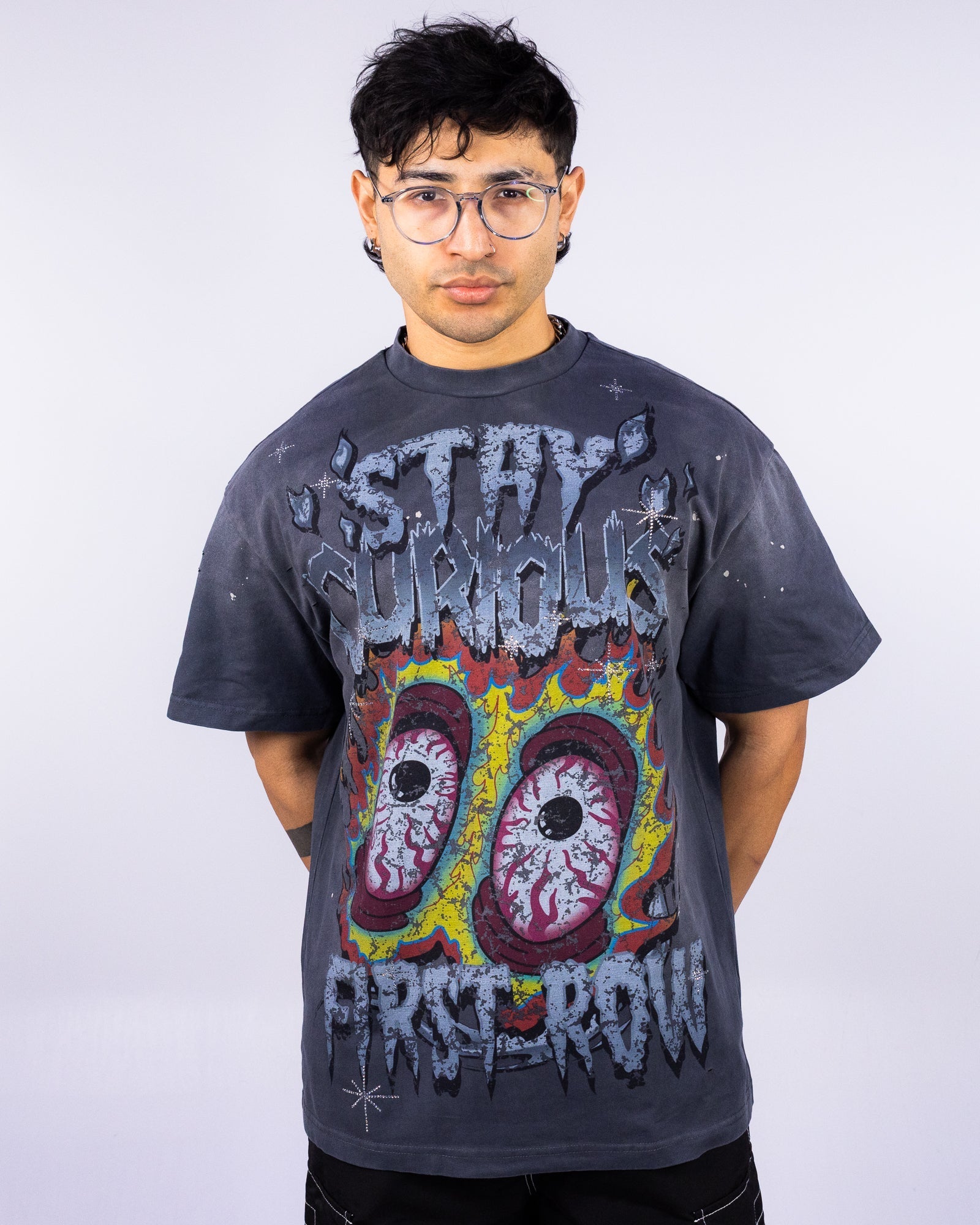 Bloodshot Stay Curious Men's Gray Washed Tee