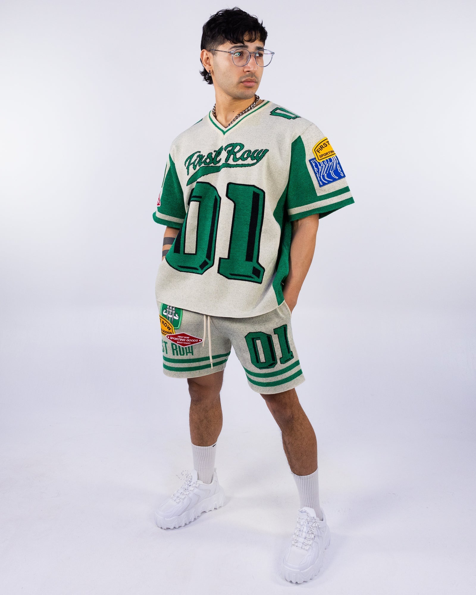 First Row Varsity Men's Green Knit Tee