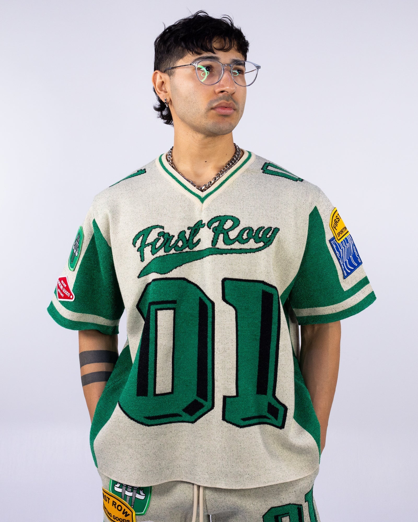 First Row Varsity Men's Green Knit Tee