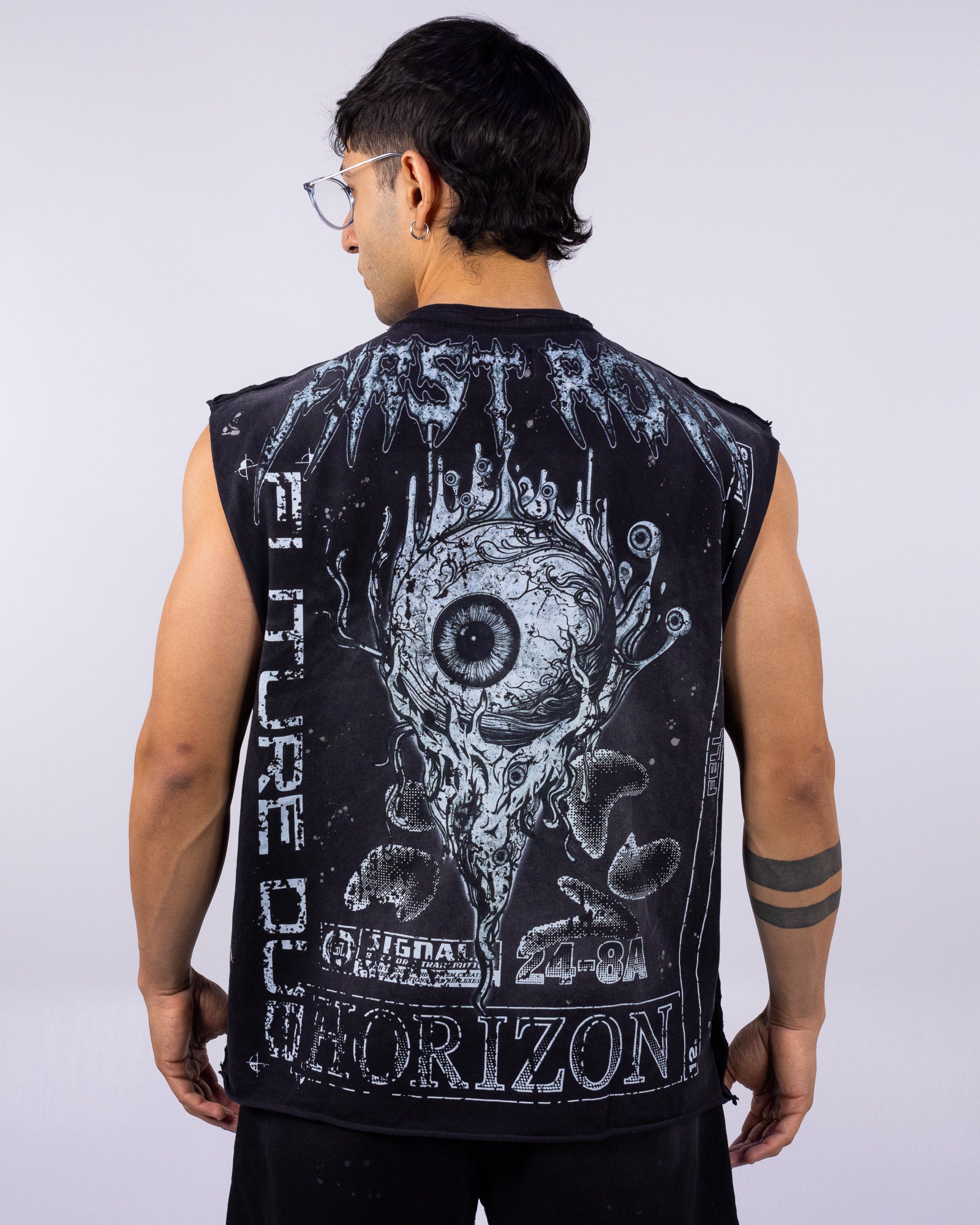 Stay Curious Eyeballs Men's Black Muscle Tank Top