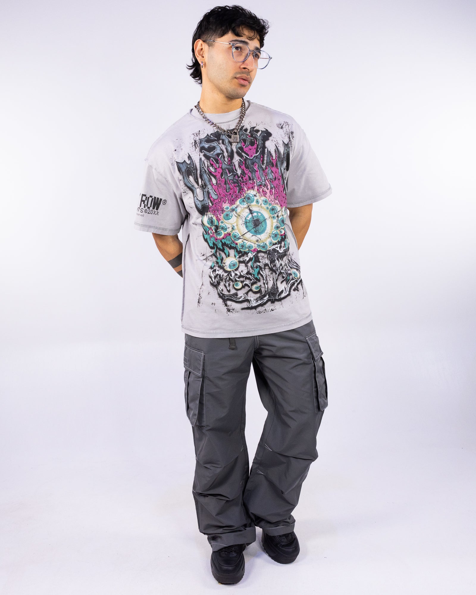 Stay Curious Eyeballs Men's Gray Tee