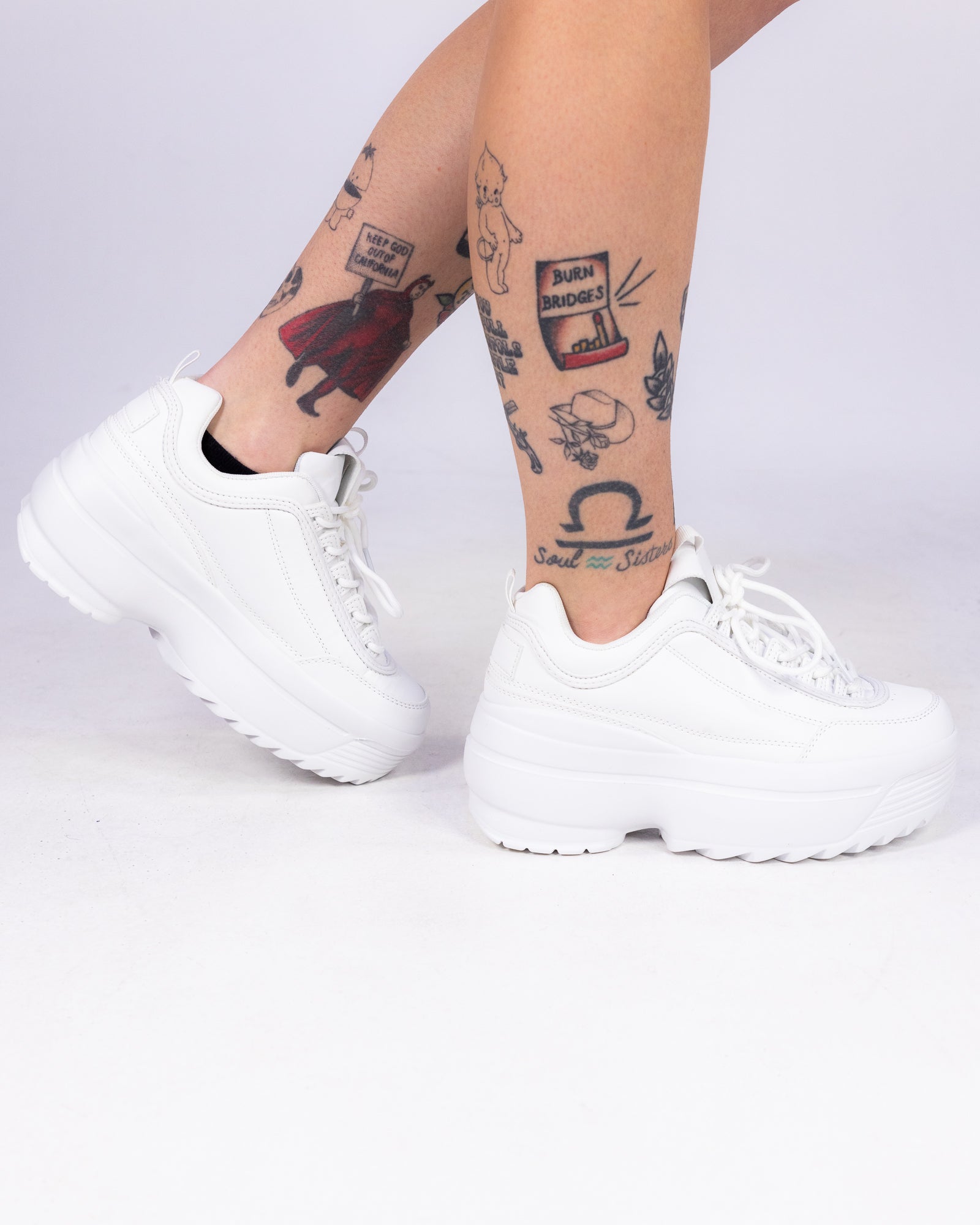 White Walkin' On A Dream Women's Chunky Sneakers