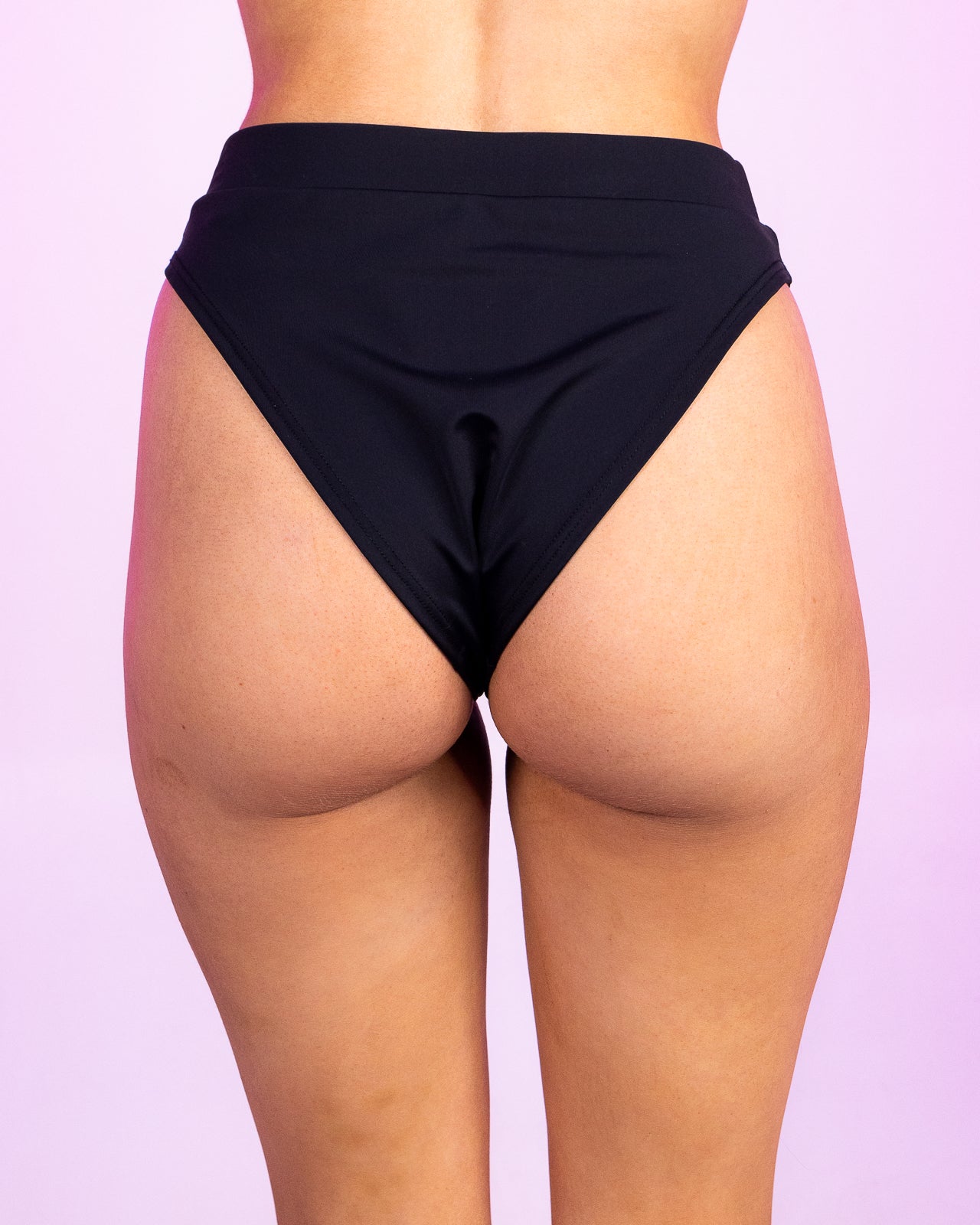 Black Cheeky High-Cut Bottoms