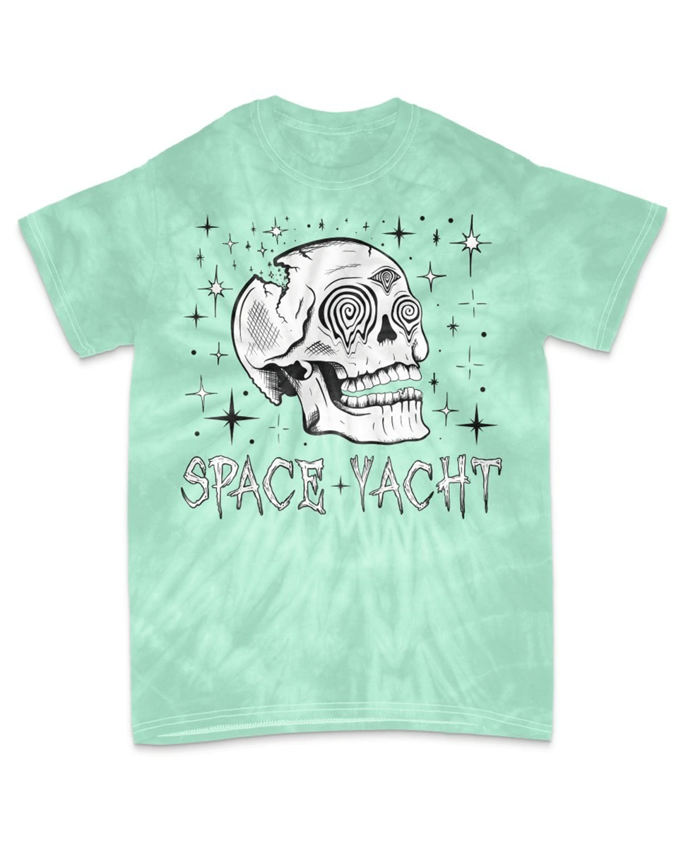 Space Yacht Tie Dye Swirl Skeleton Tee