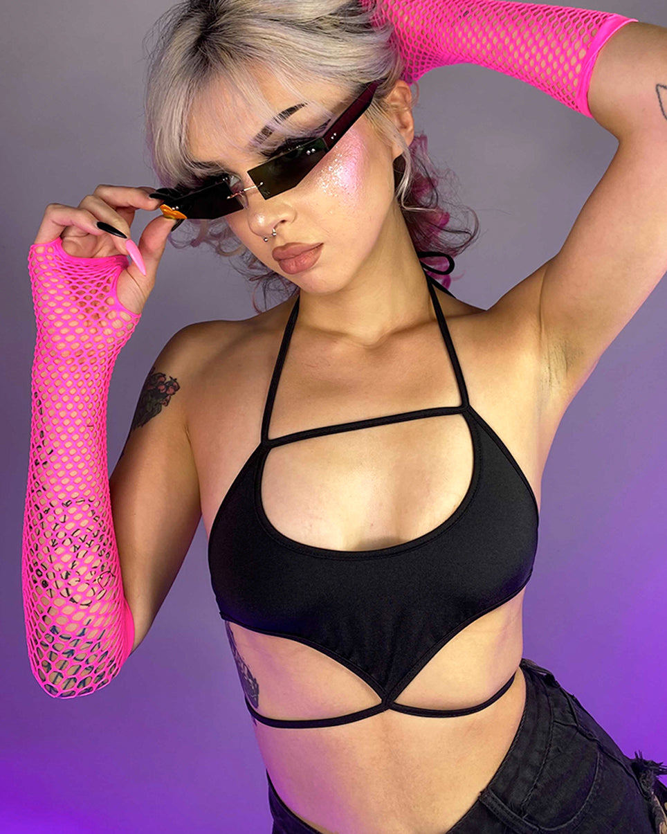 Candy Lane Underboob Cutout Tie Top