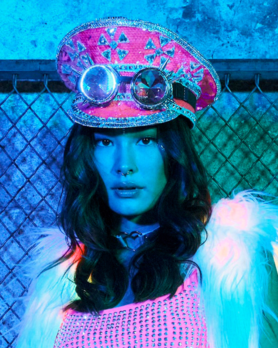 Pink Sands Sequin Captain Hat