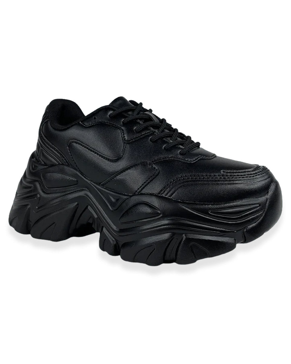 Black Flexx Women's Platform Sneakers