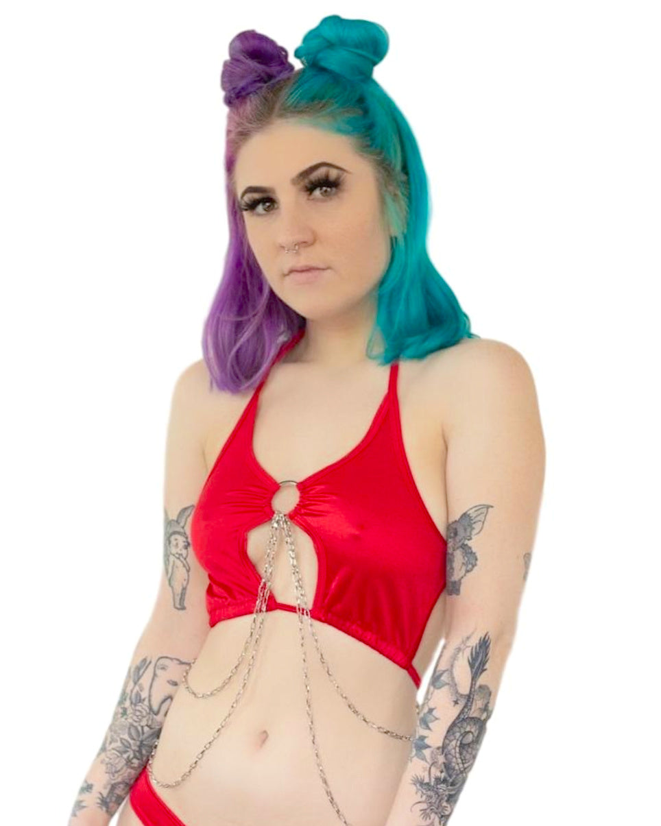 Chain Wrecked Keyhole Top