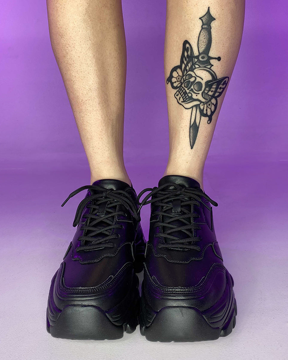 Black Flexx Women's Platform Sneakers