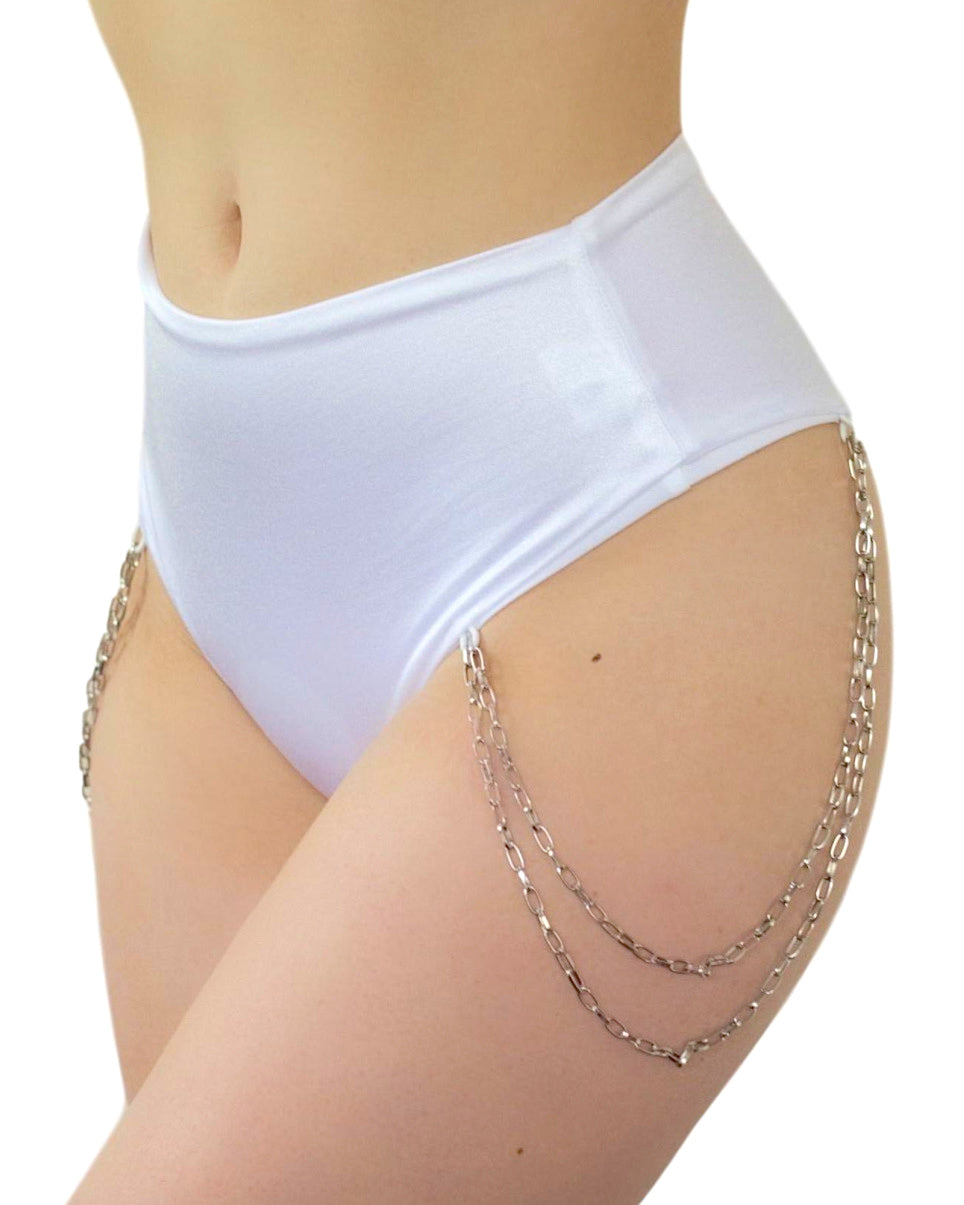 Techno Bish Chain High-Waist Shorts