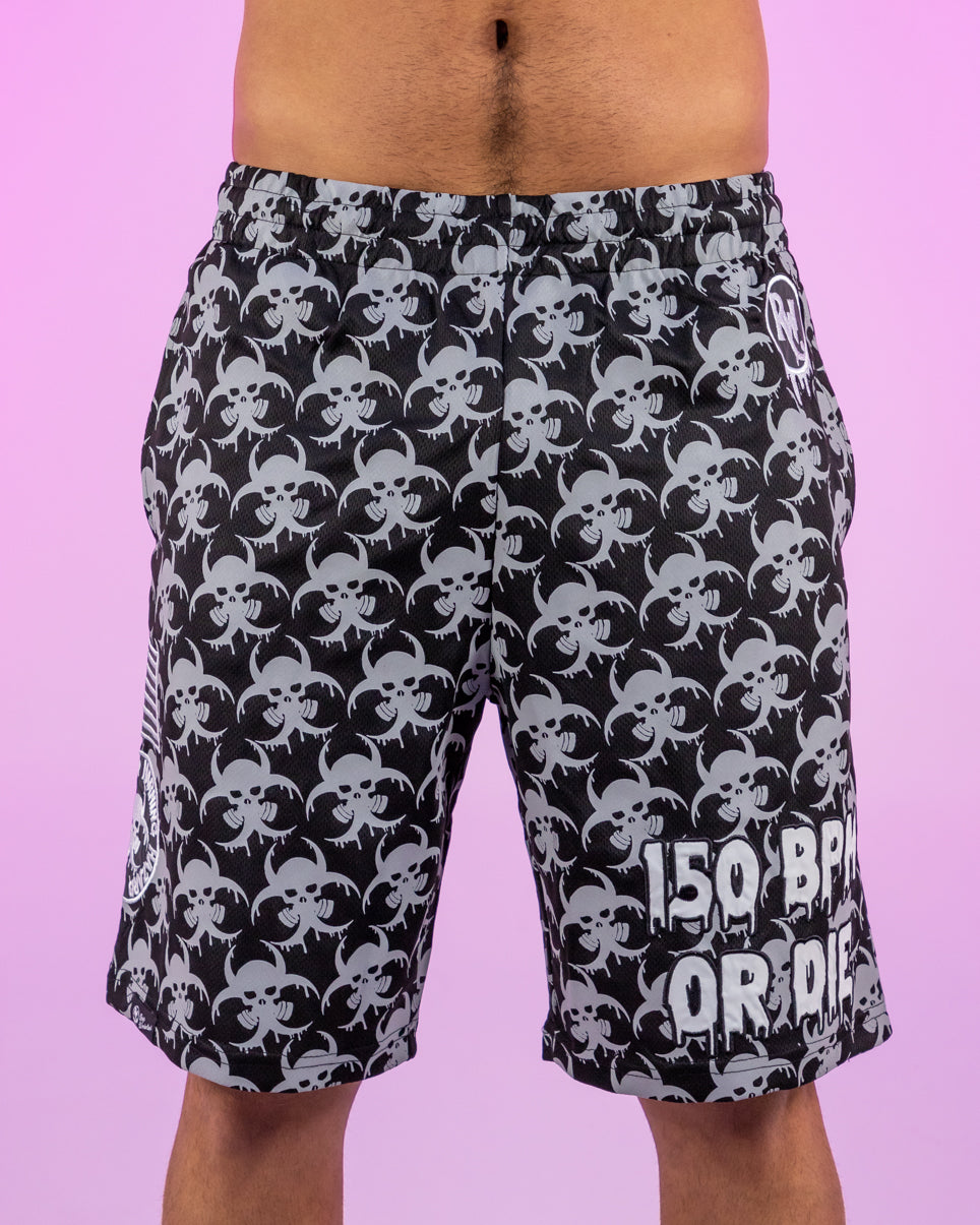 Reflective Hardstyle Biohazard 150 BPM Or Die Men's Shorts