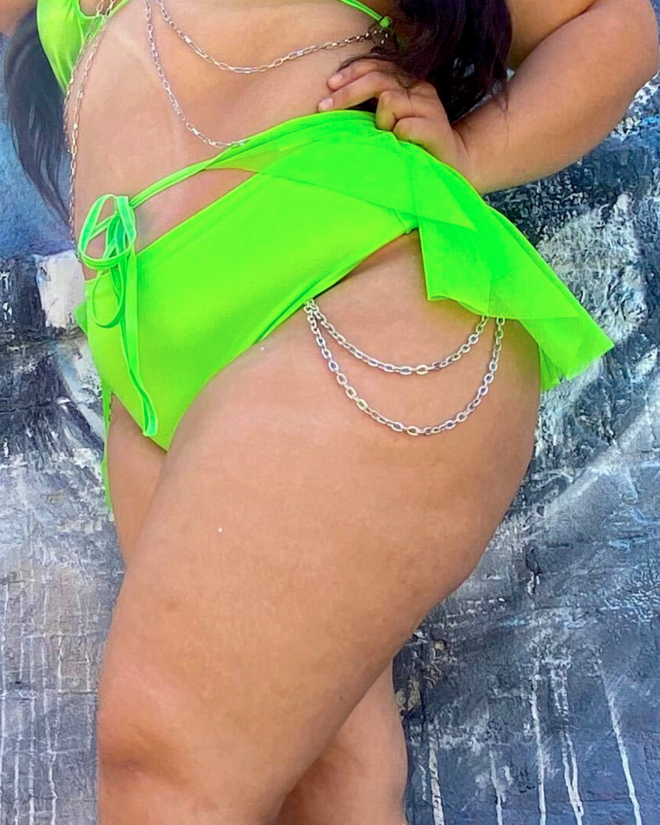 Techno Bish Chain High-Waist Shorts