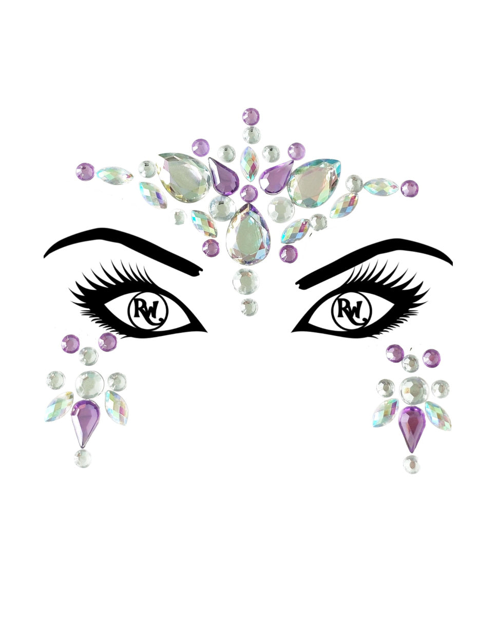 Purple Magic Rhinestone Rave Face Jewel