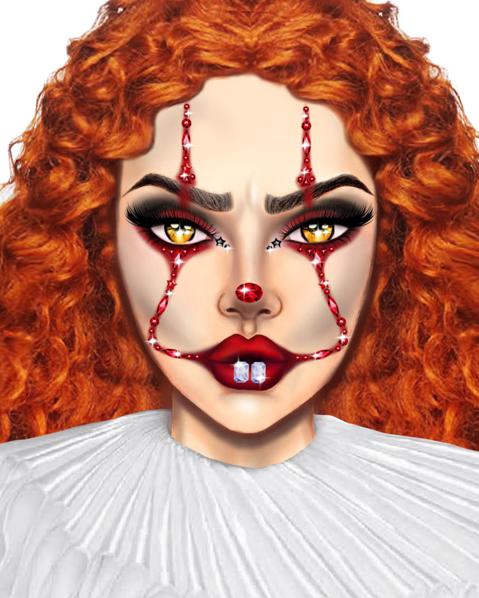 Red With Envy Clown Face Jewels