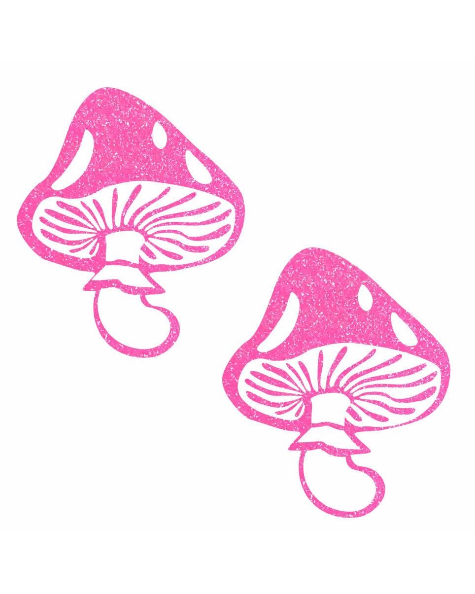 Neon UV Pink Glitter Toadstool Pasties