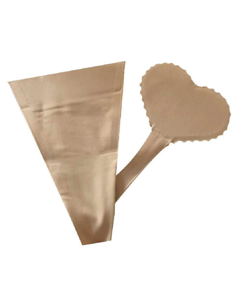 Nude Heart Invisible Thong Pastie and Pantie Set