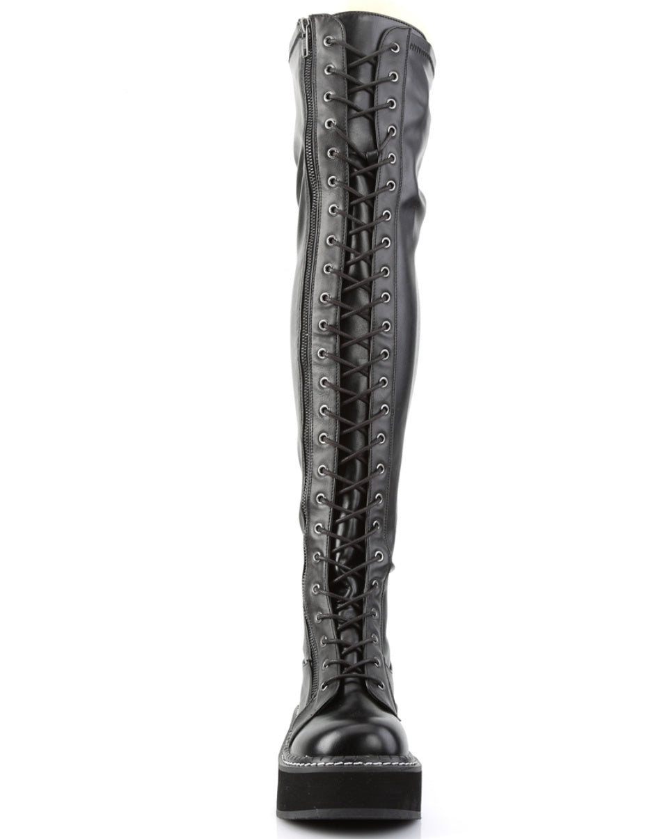 Demonia Emily Black Women's Thigh-High Boots