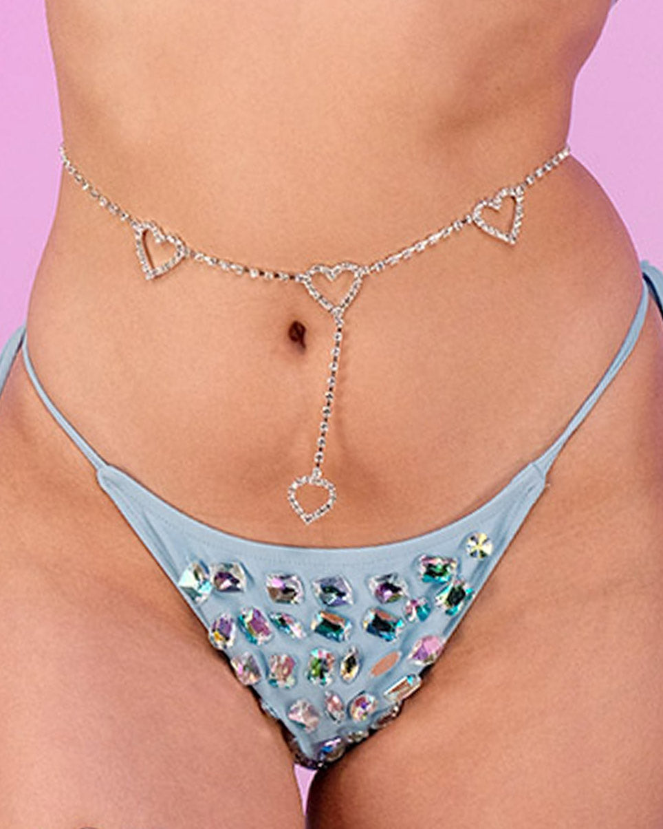 Heart Luv Rhinestone Belly Chain