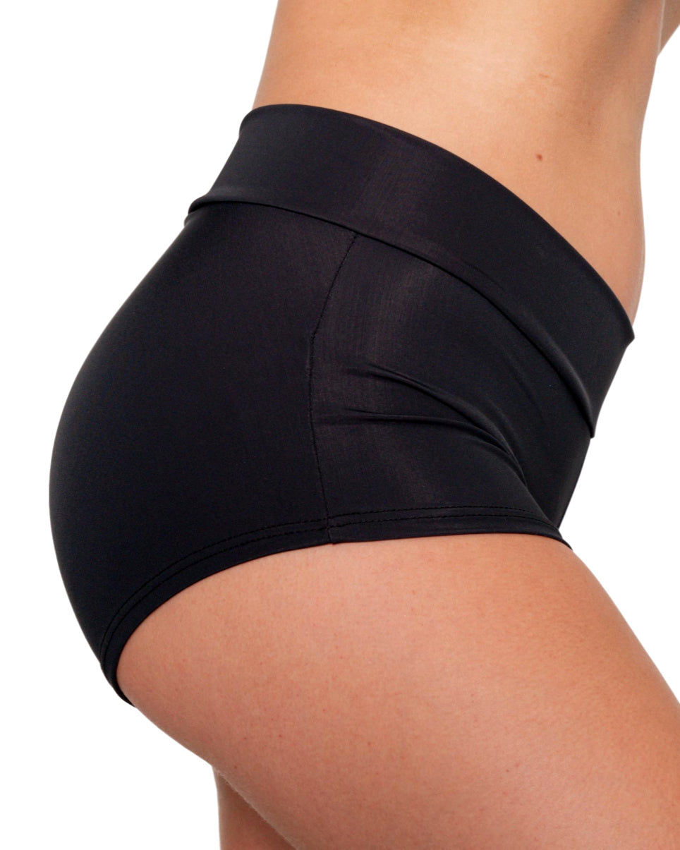 Black Scrunch Back Booty Shorts