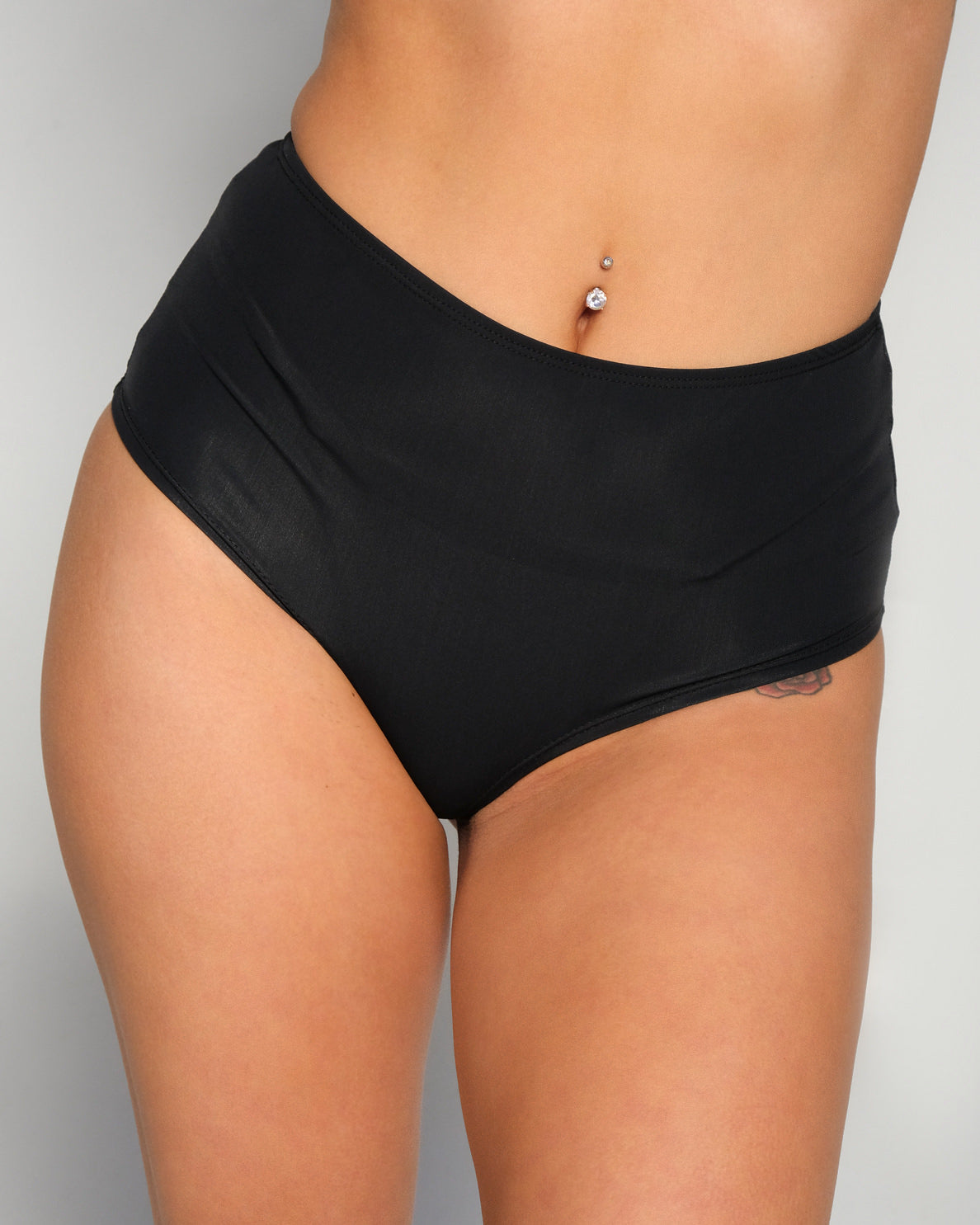 Black High Waist Cheeky Bottoms