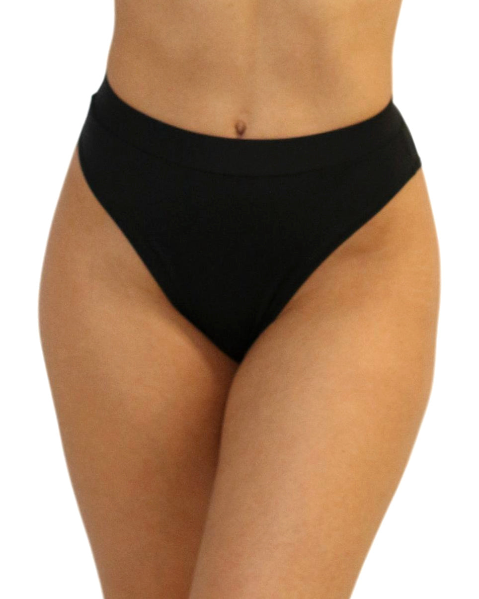Black Cheeky High-Cut Bottoms