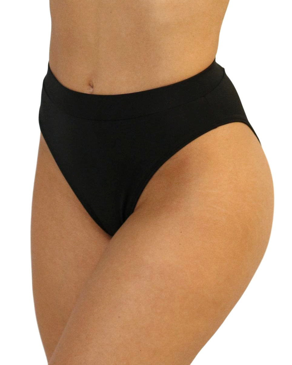 Black Cheeky High-Cut Bottoms