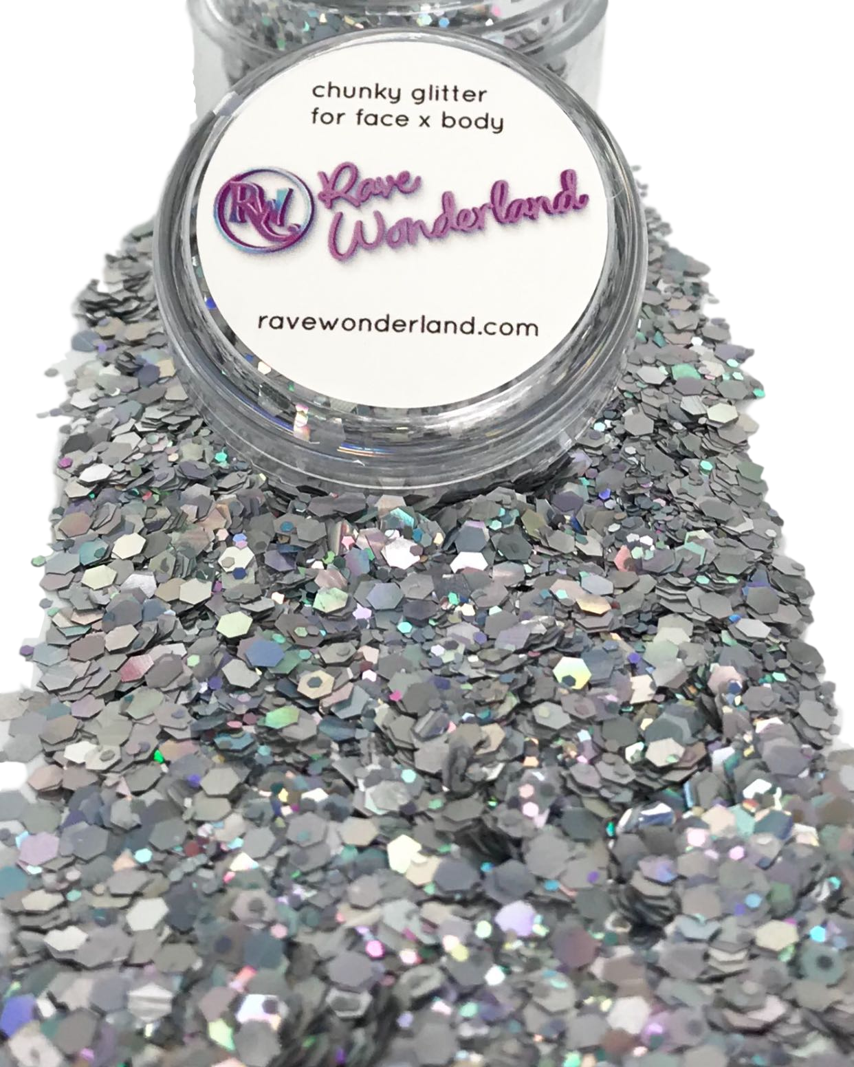 Silver Chunk Body and Face Festival Glitter