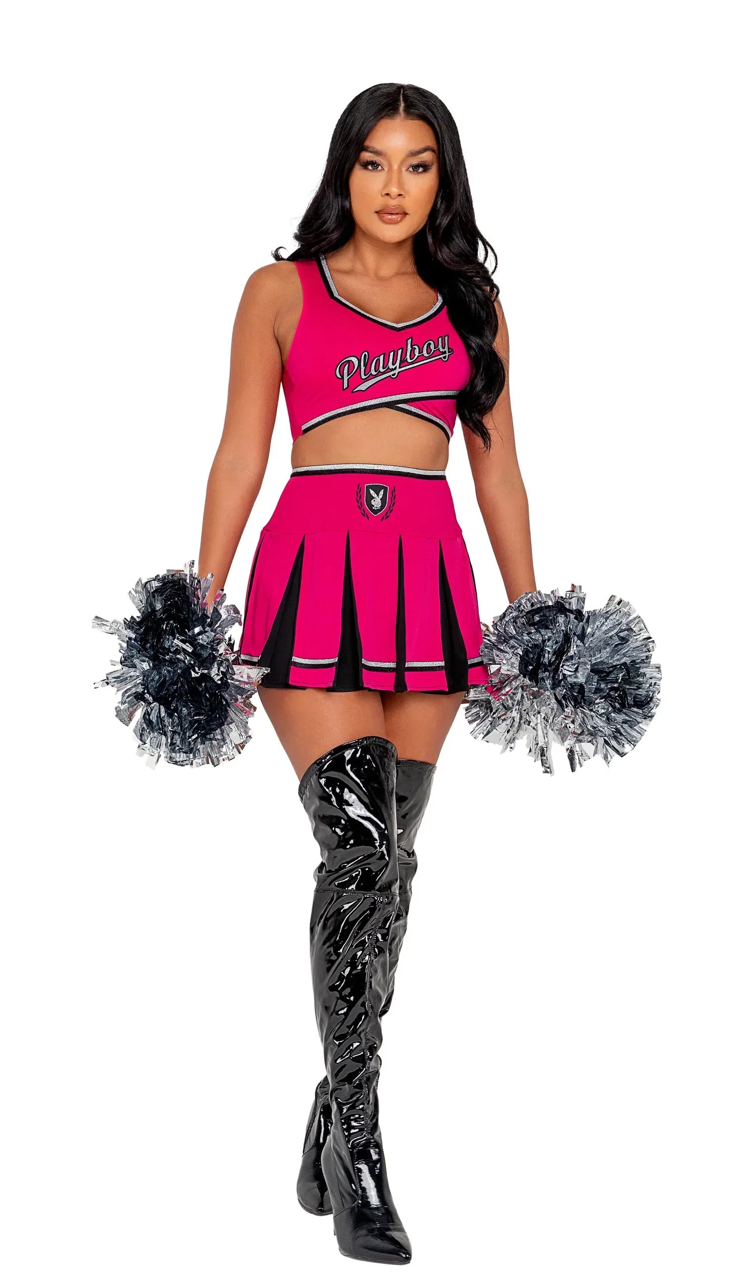 3pc Playboy Pink Cheer Squad Costume