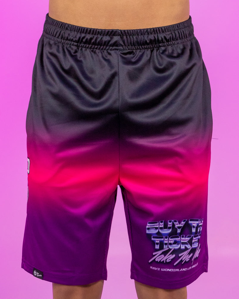 Buy The Ticket Take The Ride LSD Ombre Retro Car Men's Shorts
