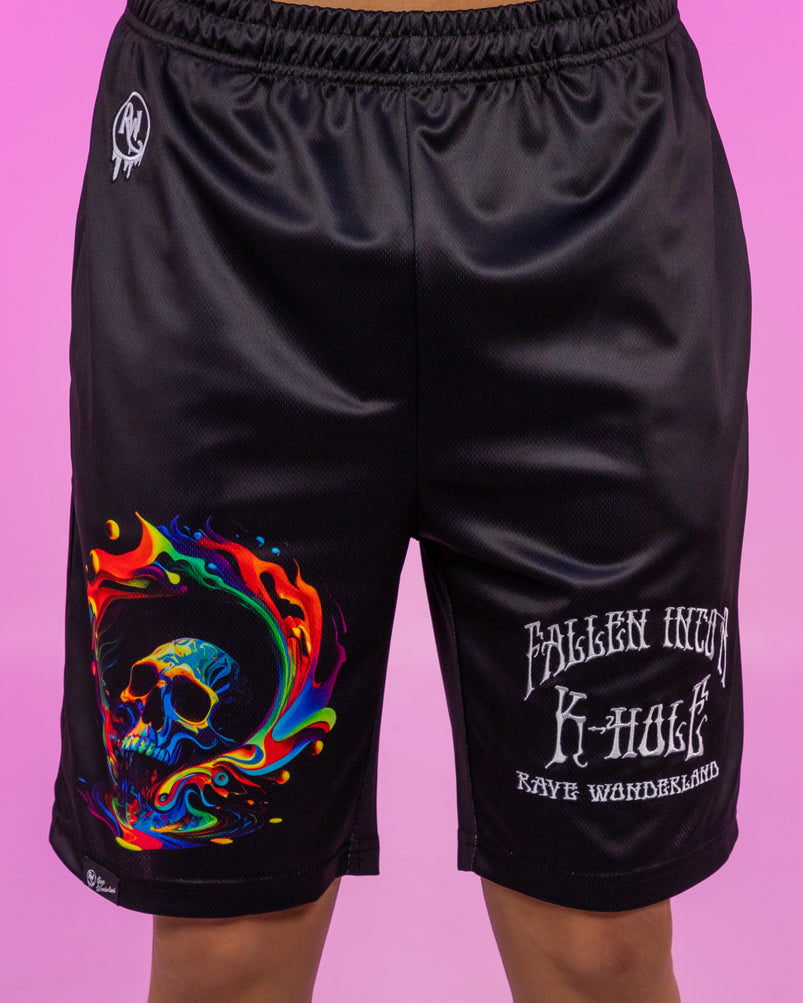 Fallen Into A K-hole Trippy Skull Men's Shorts