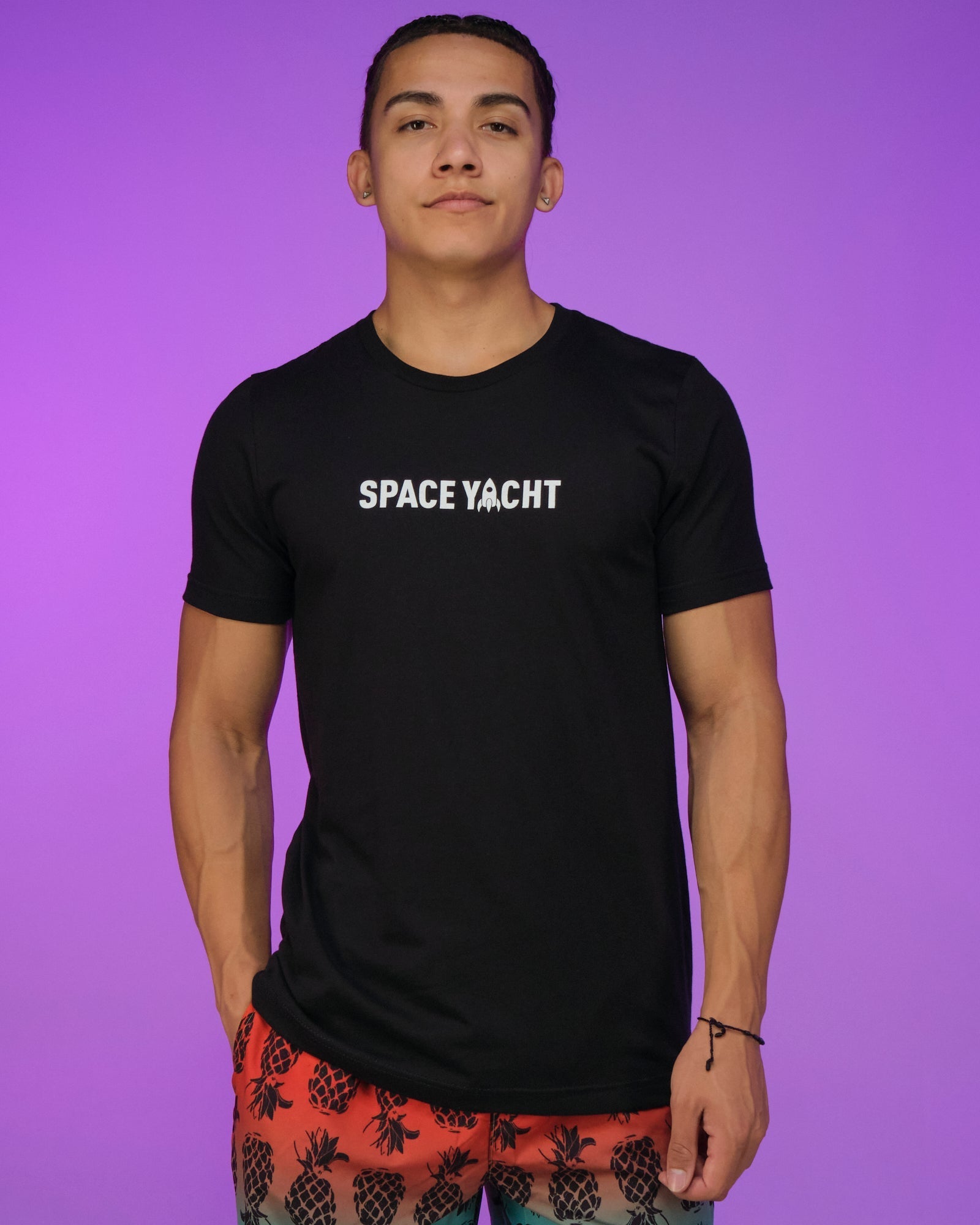 Space Yacht Black Logo Tee