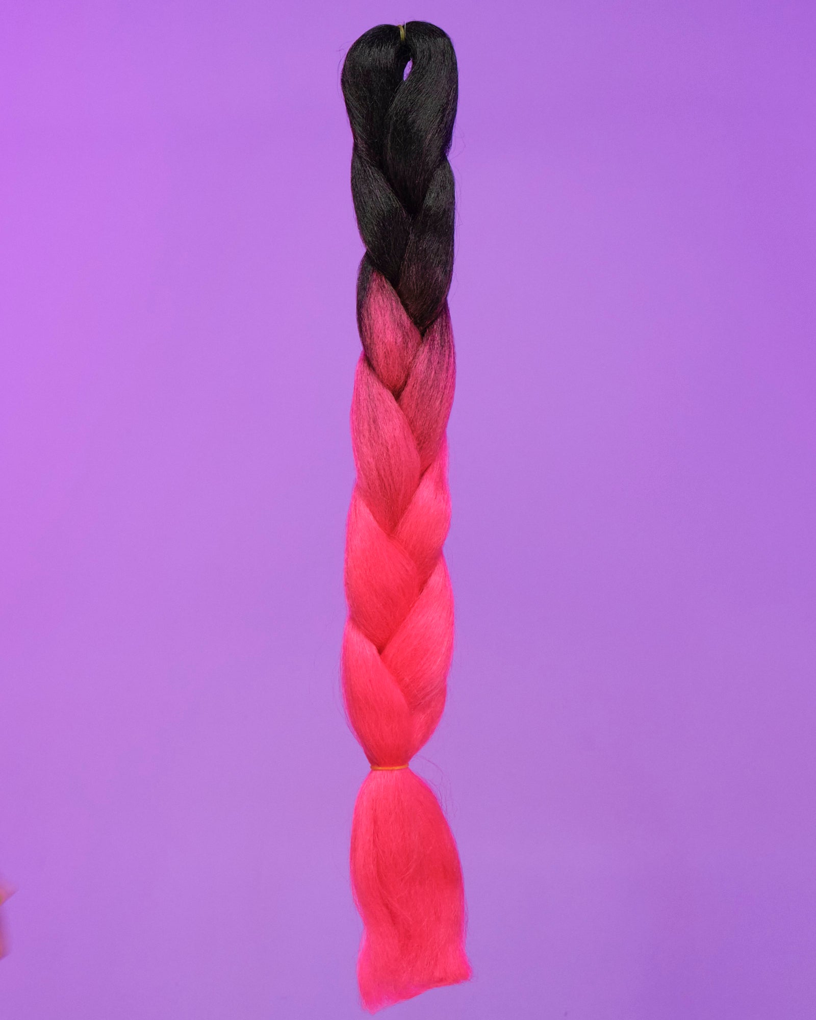 24" Ombre Black/Neon Pink Braiding Hair Extensions