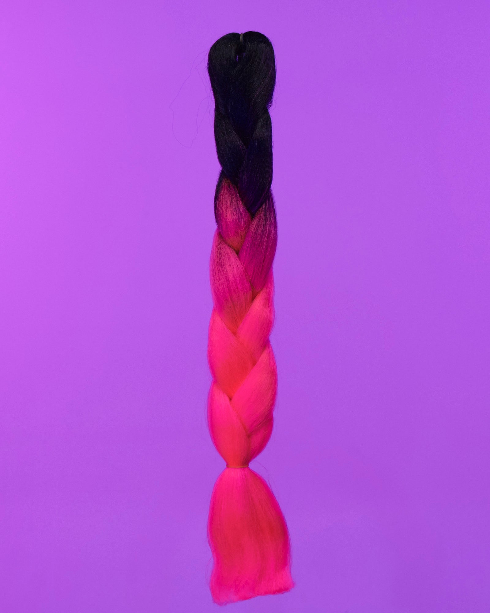 24" Ombre Black/Neon Pink Braiding Hair Extensions