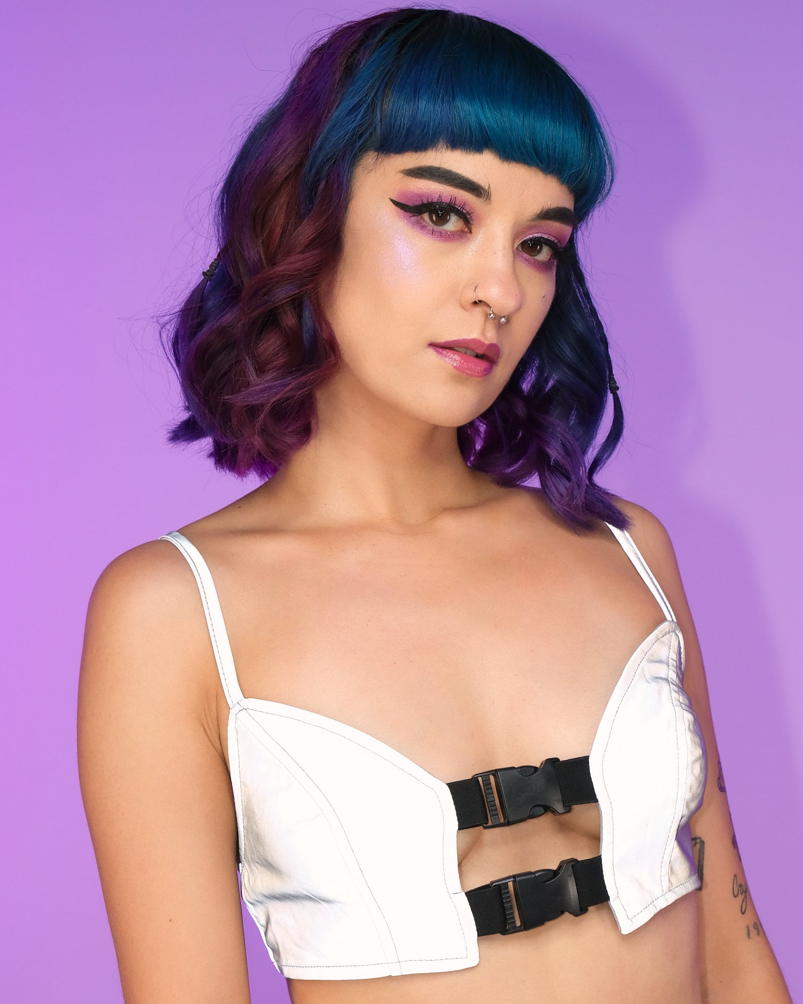 Flashback To Never Buckled Reflective Crop Top