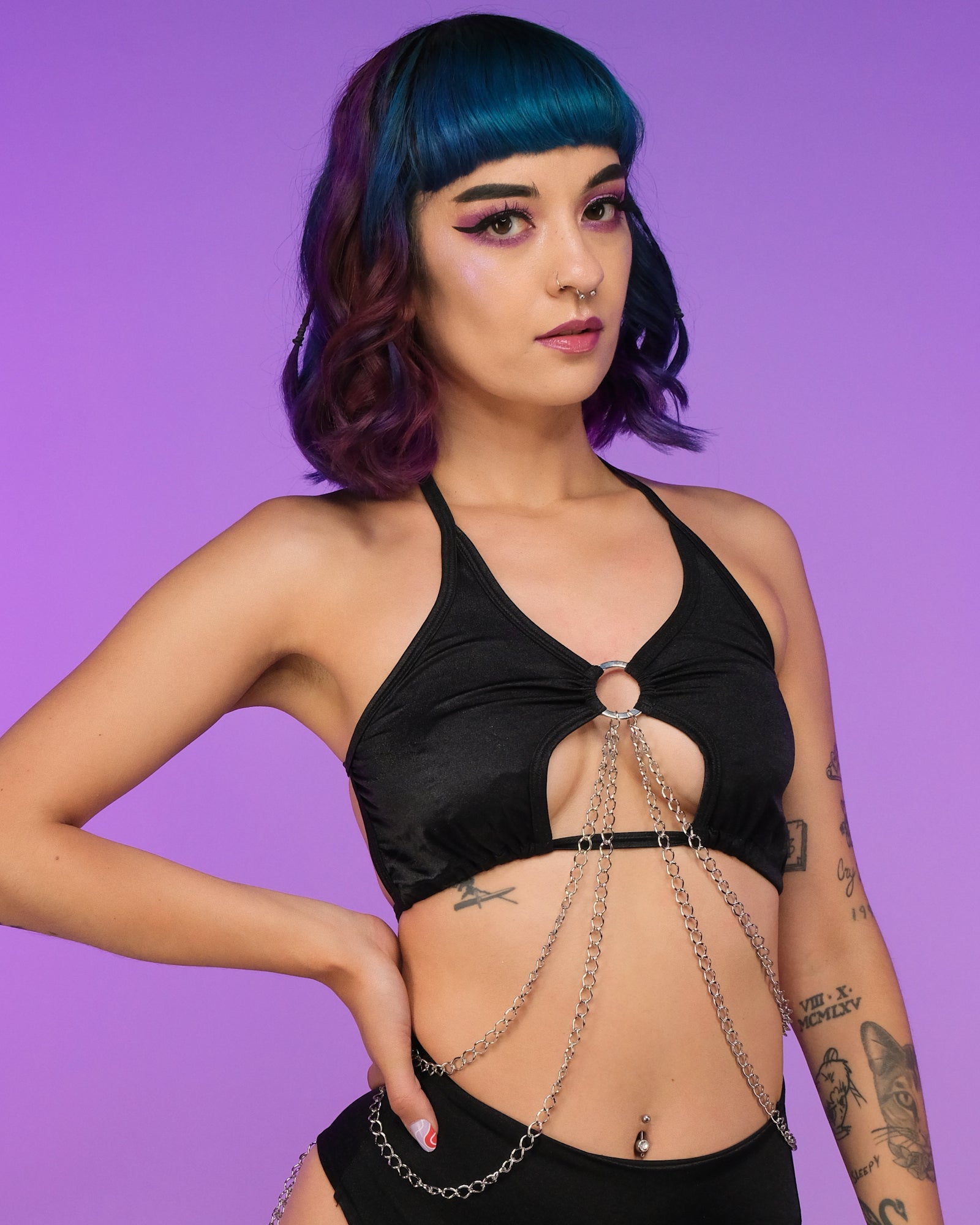 Chain Wrecked Keyhole Top