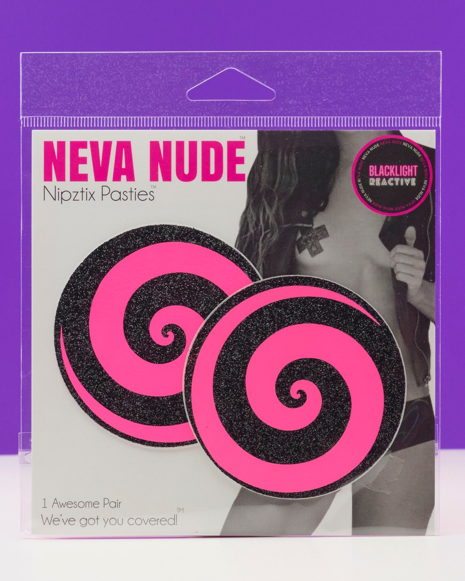 Pink Care Bear Stare Blacklight Reactive Spiral Nipple Pasties