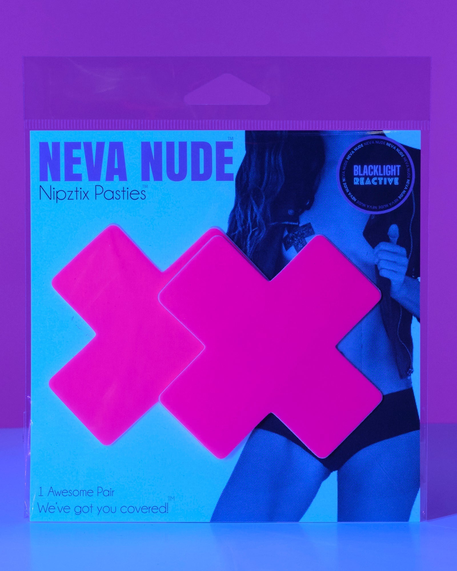 Neon Vinyl Pink X Factor Blacklight Reactive Pasties
