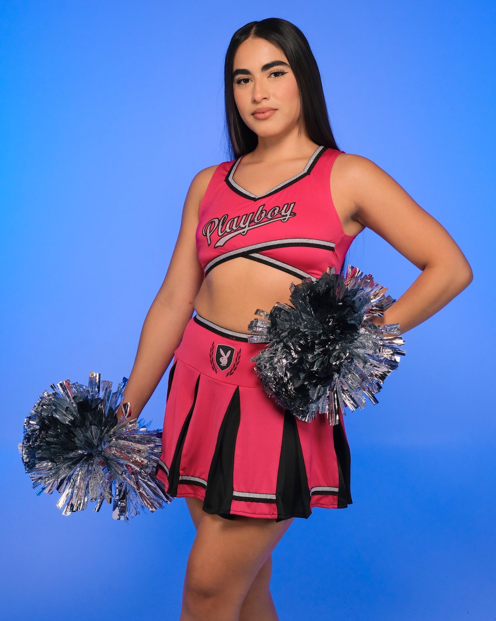 3pc Playboy Pink Cheer Squad Costume