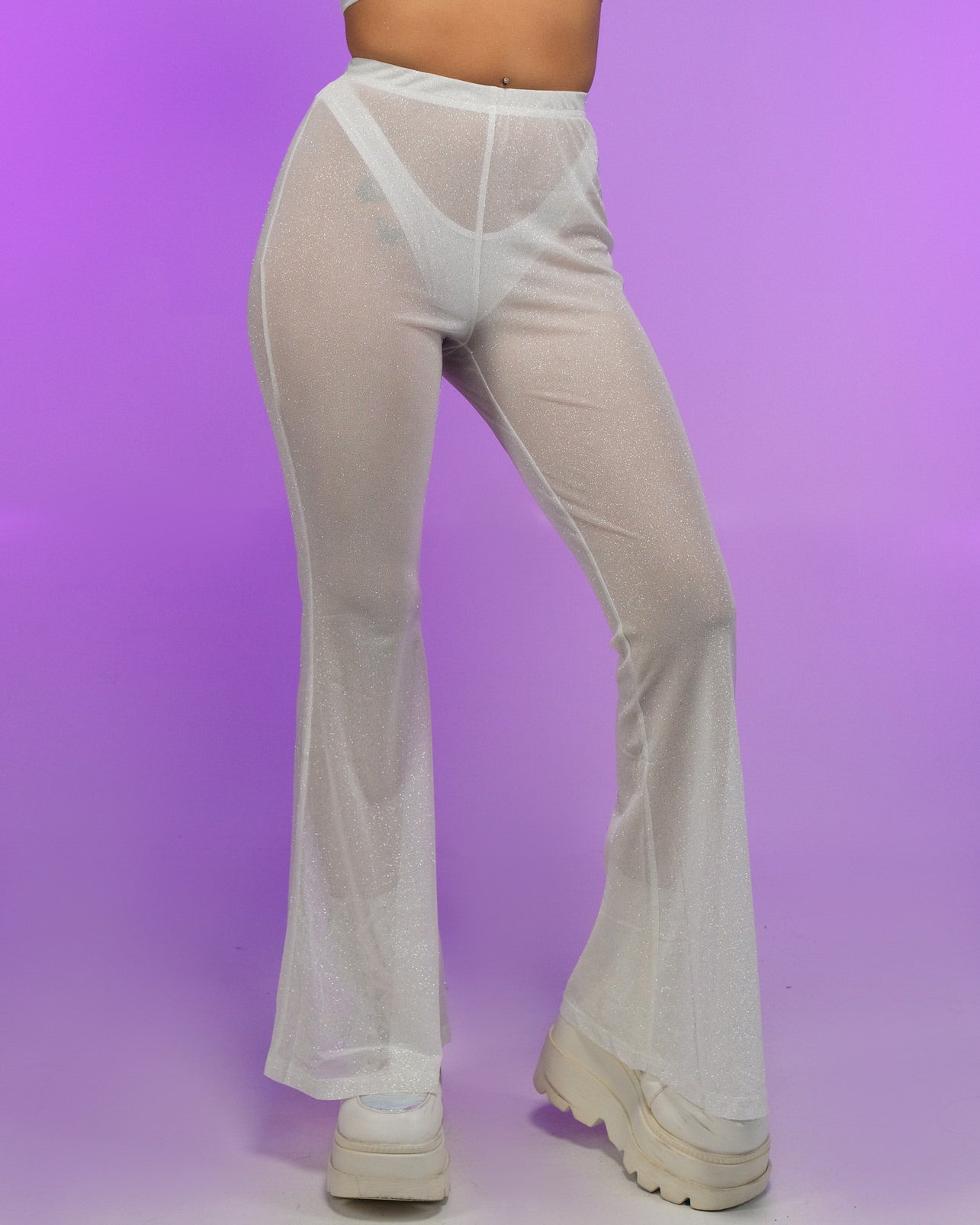 Urban Nights Sparkle Mesh Flare Bottoms