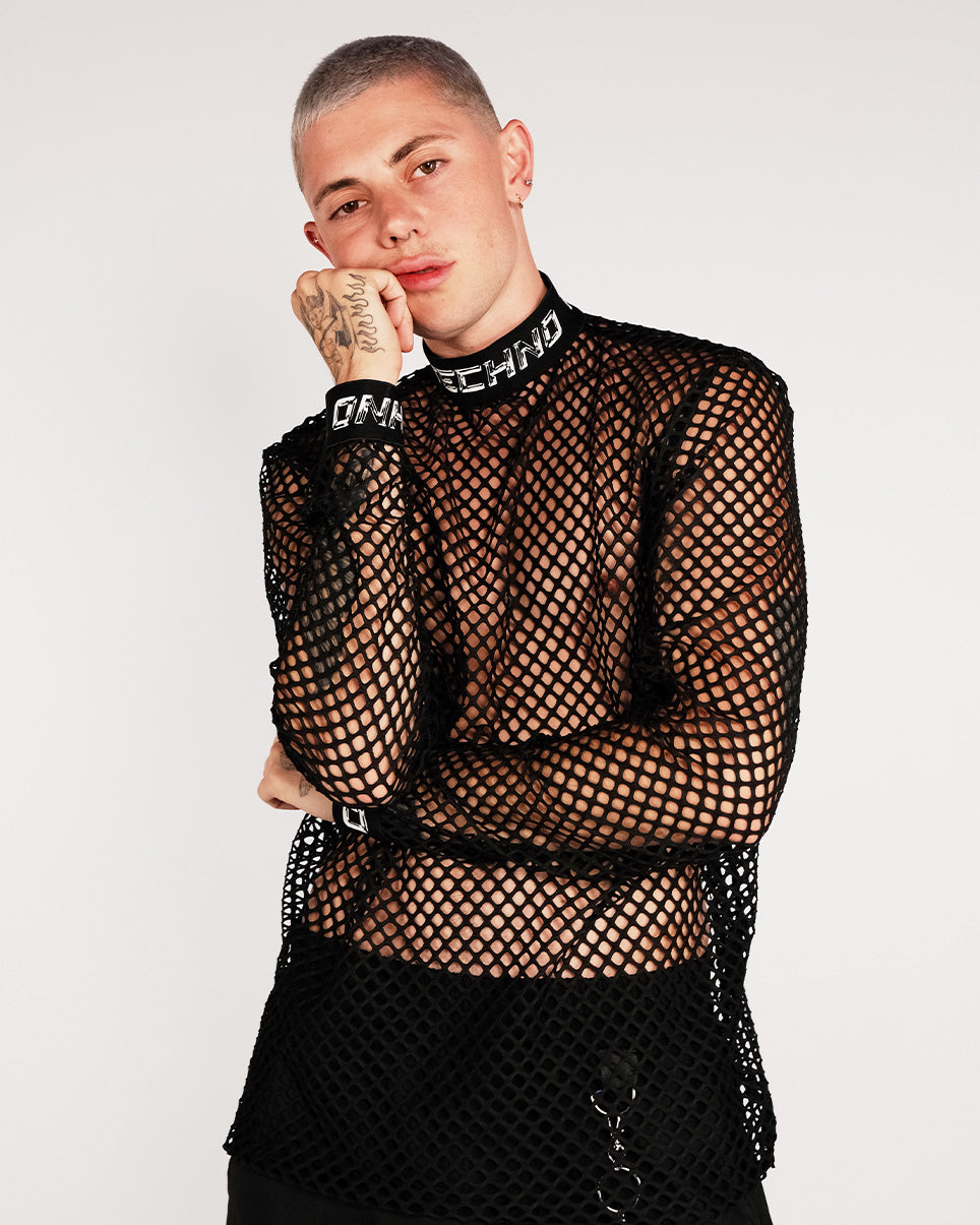 Dusk Till Dawn Techno Unisex Fishnet Long Sleeve Shirt