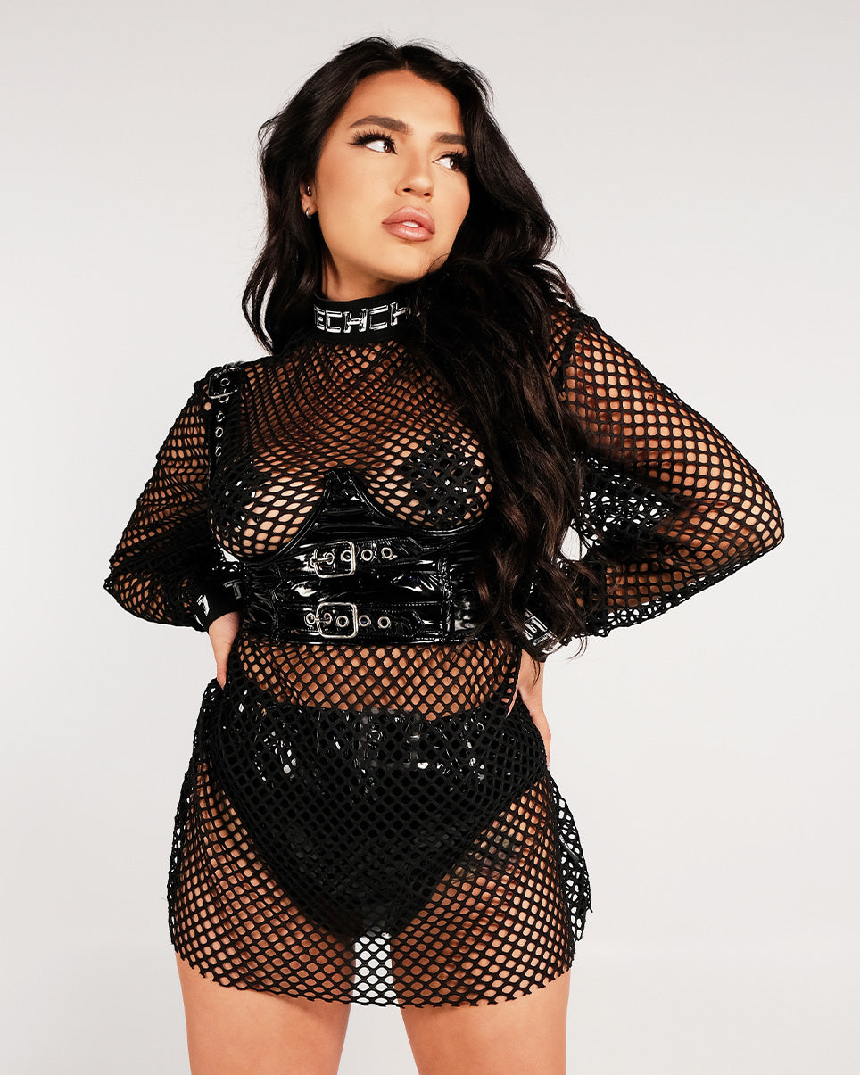 Dusk Till Dawn Techno Unisex Fishnet Long Sleeve Shirt
