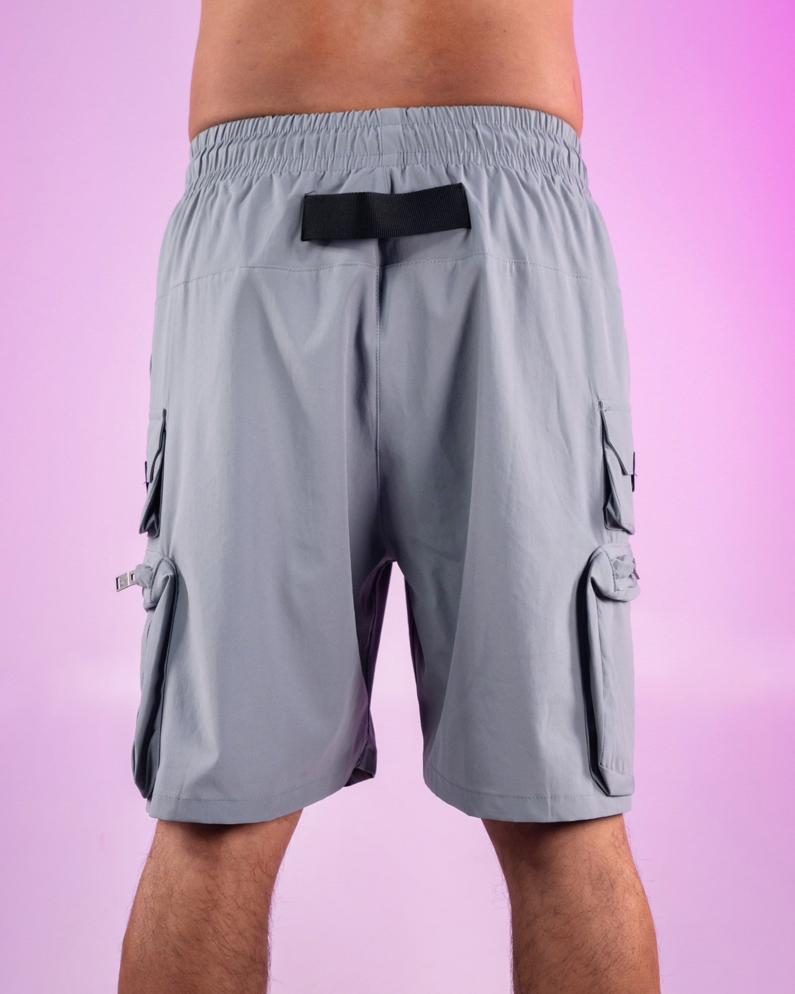 Gray Nylon 7 Inch Inseam Shorts
