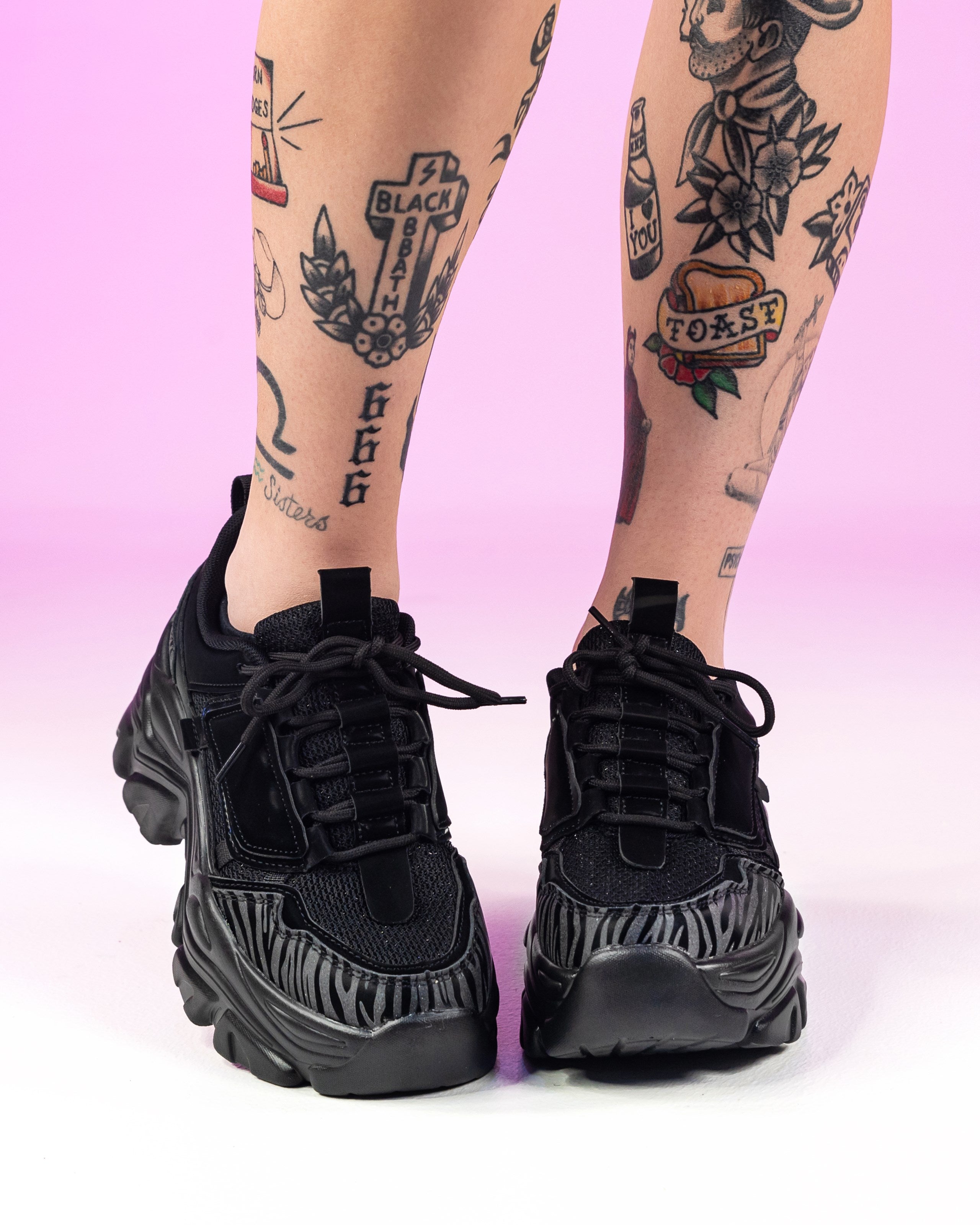 Black All That Platform Sneakers