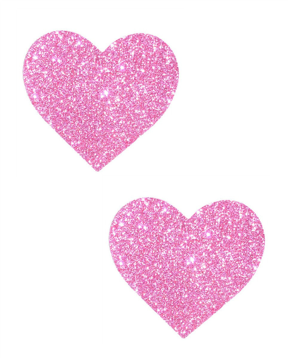 Pink Glitter Heart Pasties