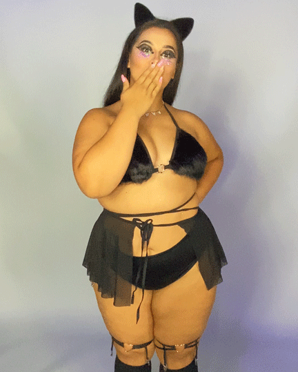 Black Velvet Cat Ears Headband