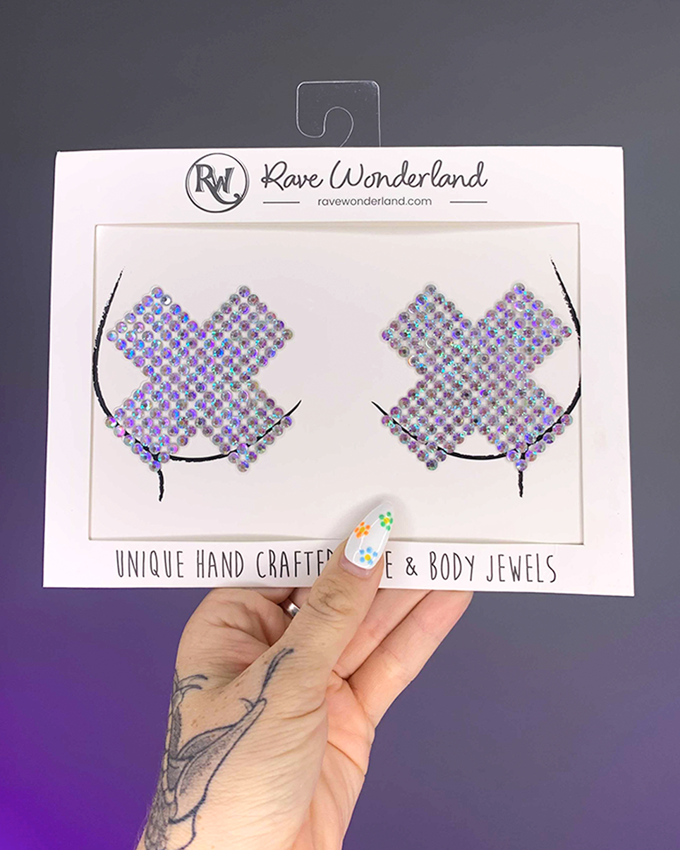 X Rhinestone Self-Adhesive Jewel Pasties