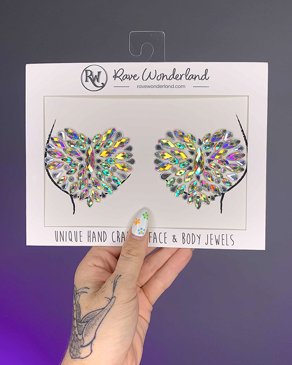 Heart Rhinestone Self-Adhesive Jewel Pasties